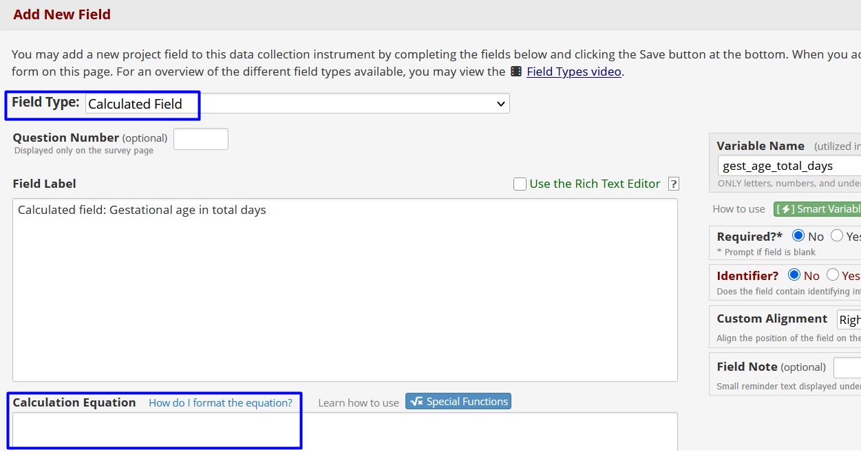 Create a calculated variable