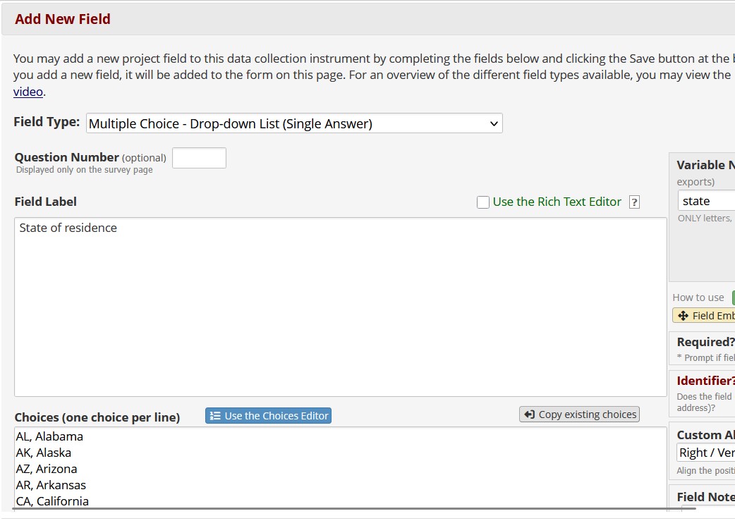 Enter drop-down values