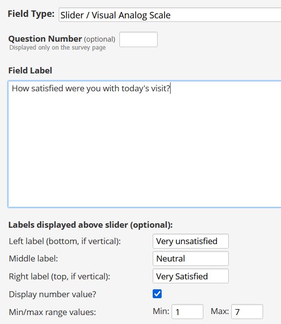 Slider field in editor