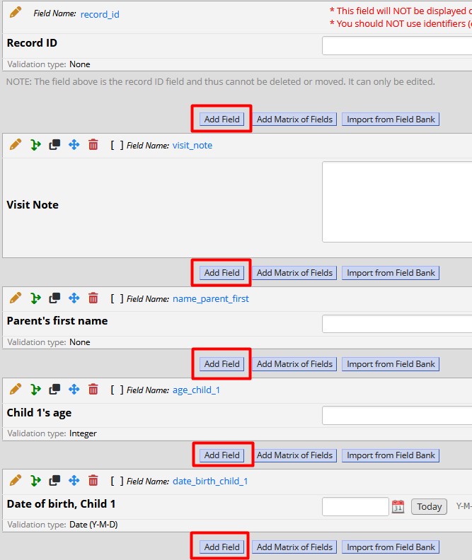 The Add Field button