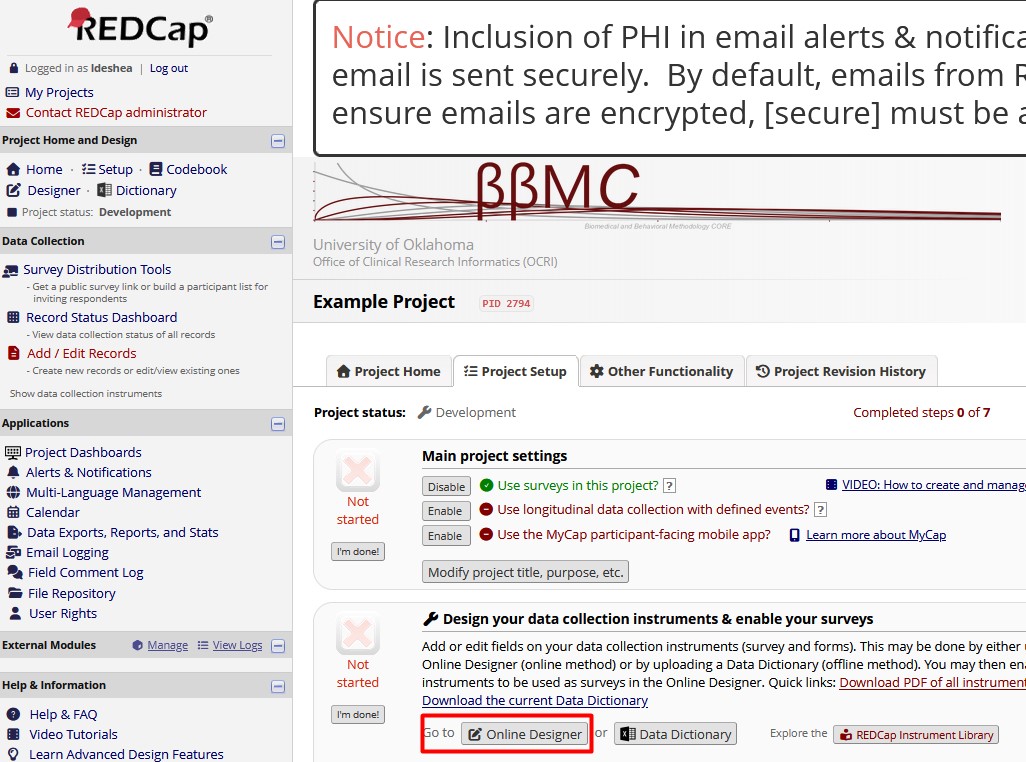 Enter Online Designer